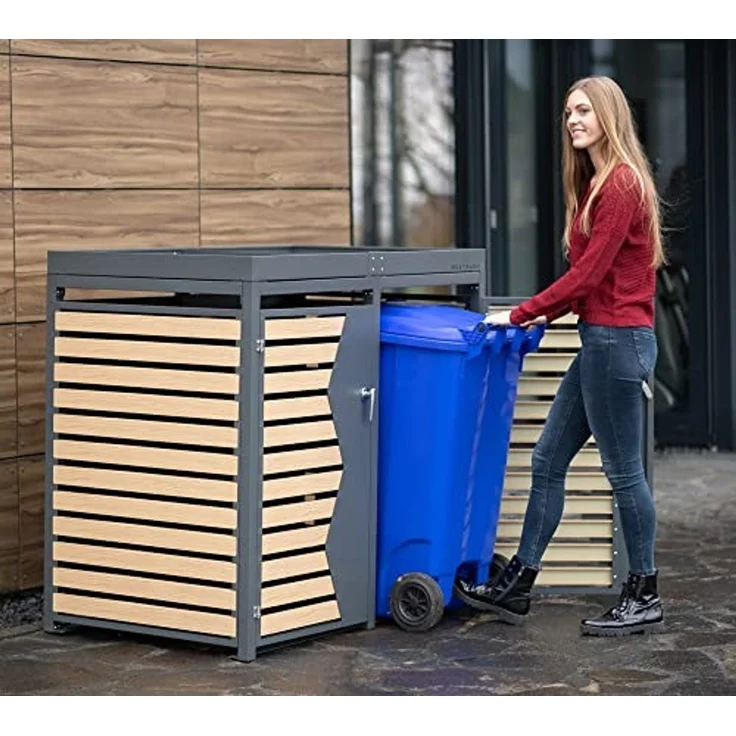 Westmann Stahl Mülltonnenbox für 2 Mülltonnen 240 – Bild 3