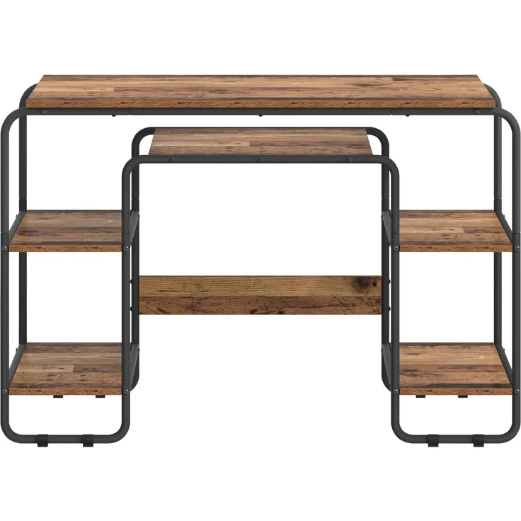 vidaXL Schreibtisch mit Stauraum Altholz 113,5 x 52 x 75,5 cm 8008036 – Bild 3