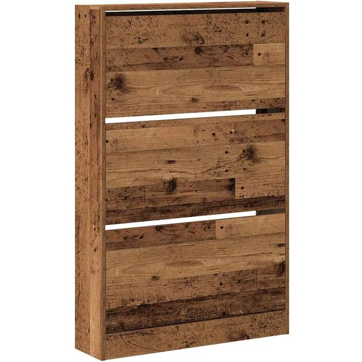 vidaXL Schuhschrank mit Regal Altholz 80 x 21 x 125,5 cm Holzwerkstoff 869102 – Bild 1