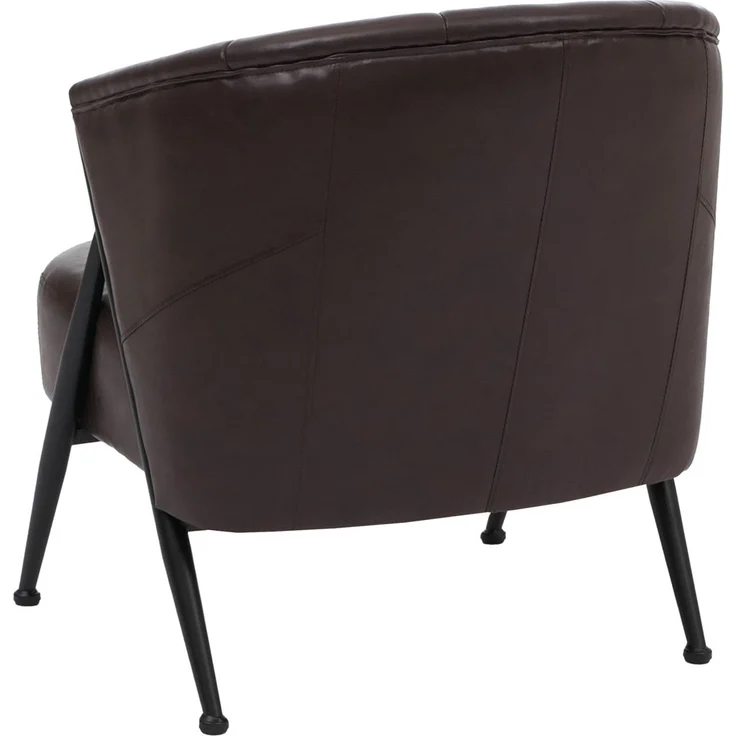 Sessel HWC-P30, Polster-/Cocktail-/Clubsessel Lounge Chair Vintage Retro Industrial Metall Kunstleder ~ dunkelbraun – Bild 6