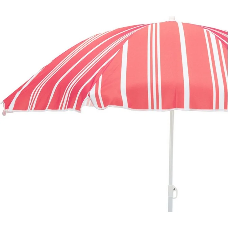 Sonnenschirm rund 1,80m Rot gestreift Polyester knickbar UV Schutz 30+ – Bild 2