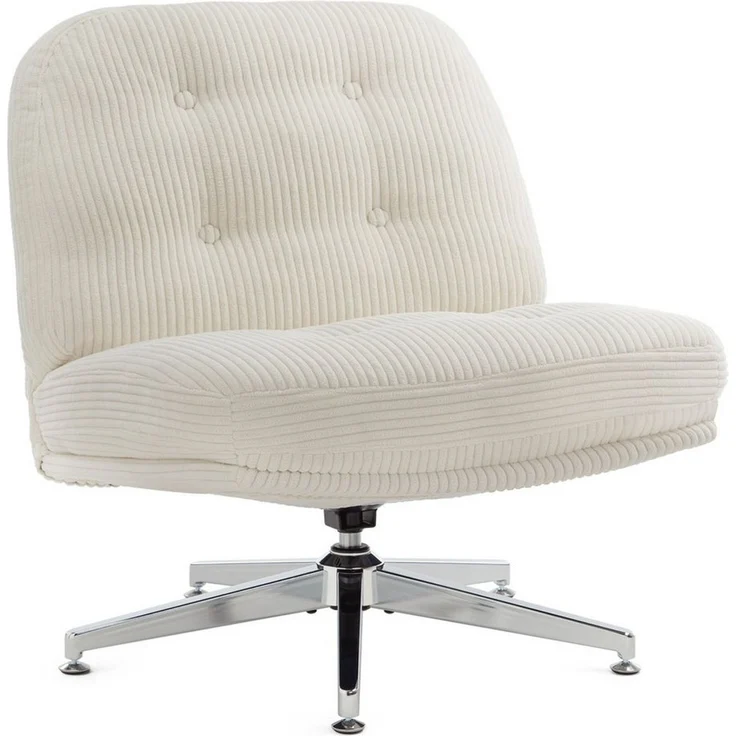 IWMH Bürostuhl Dick Schreibtischstuhl Ohne Rollen, Cordstoff Drehstuhl ohne Armlehnen (Lesesessel mit 15cm dickem Sitzkissen), Gepolsterter Stuhl für Schlafzimmer Wohnzimmer Schminktisch – Bild 5