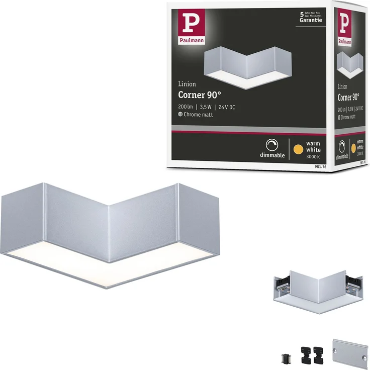 Linion Lichtkanal 90 ° 24V 3,5W 3000K Chrom matt – Bild 6