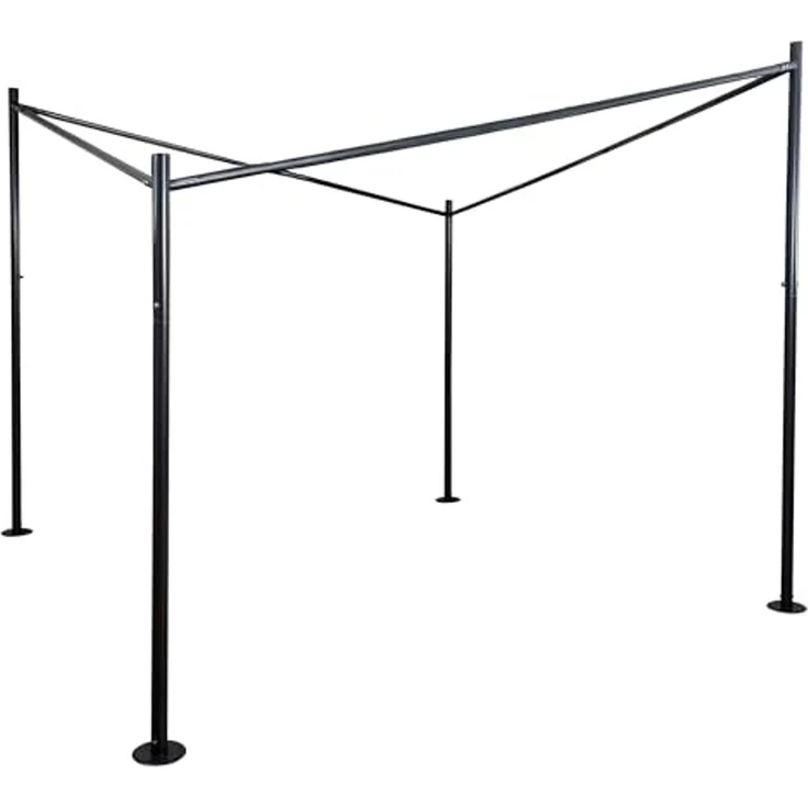 Pergola Gestell HWC-A41, Garten Pavillon Terrassenüberdachung Gestänge, stabiles 6cm Stahl-Gestell – Bild 1
