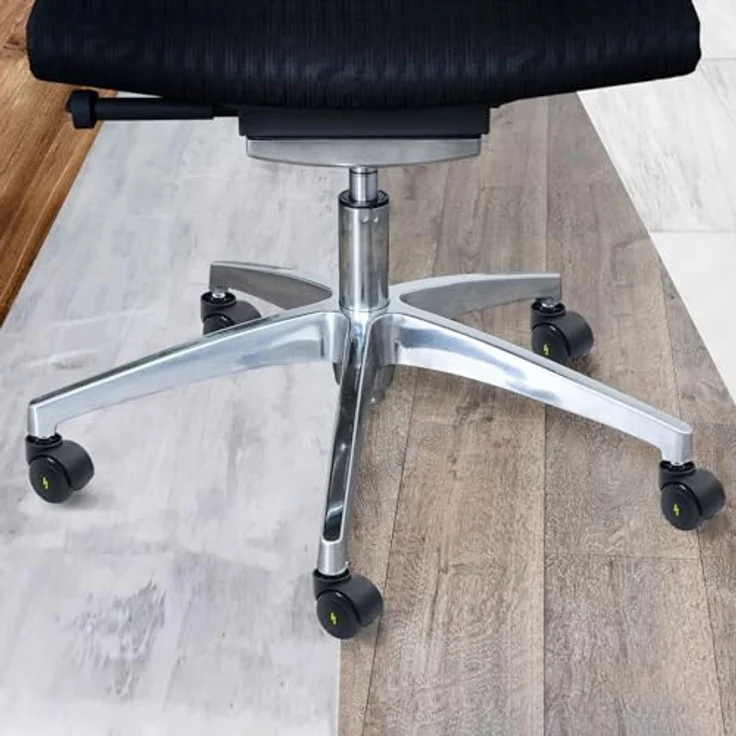 hjh OFFICE 619044 5x Elektrisch leitfähige Rollen 10x50 mm Bürostuhl Rollen für harte Böden | Ableitung von statischer Aufladung – Bild 5