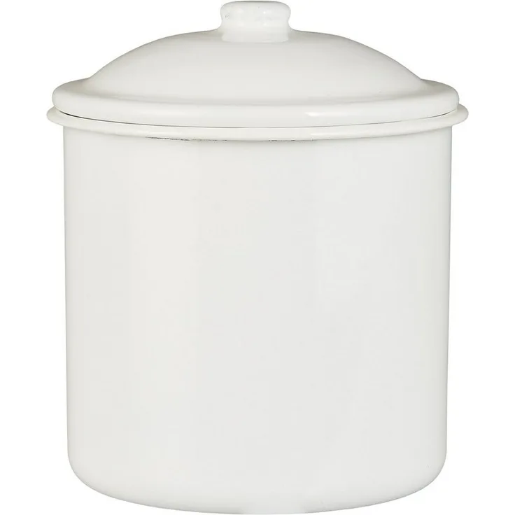 Ib Laursen - Dose Krug mit Deckel Vorratsdose H 15cm D 13cm Emaille Weiß 0471-11