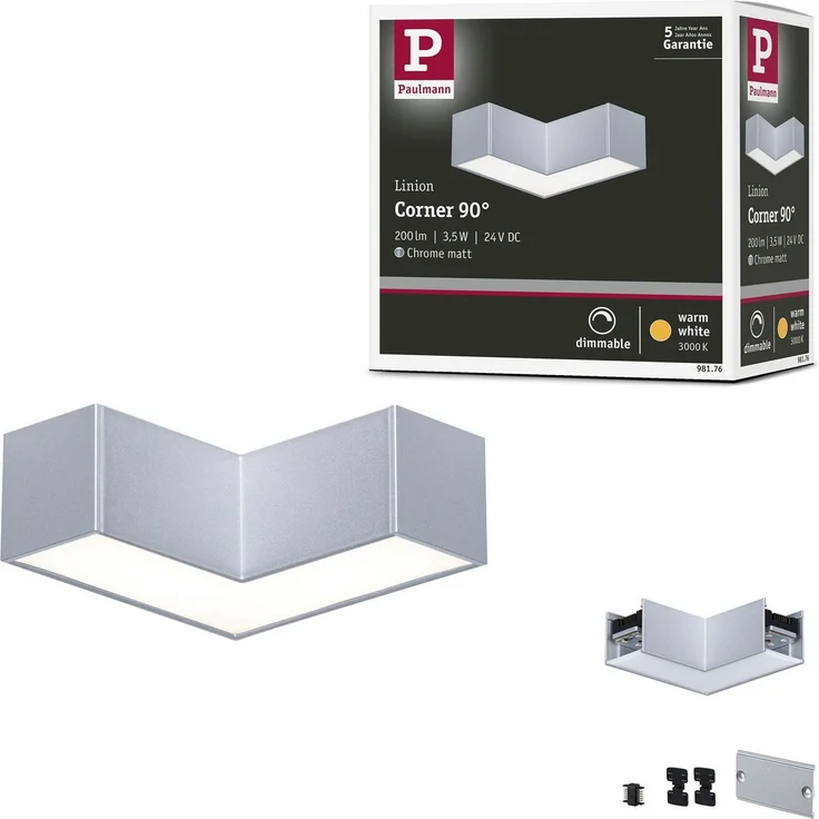 Paulmann Schienensystem-Leuchten Linion Lichtkanal 90 ° 2000lm/m 3000K, LED fest integriert, Warmweiß – Bild 5