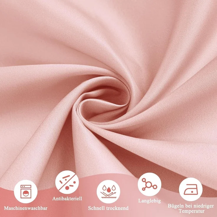 Duschvorhang 180x200cm Textil, Rosa 120g/m² Wasserdicht Waschbar Antischimmel – Bild 7