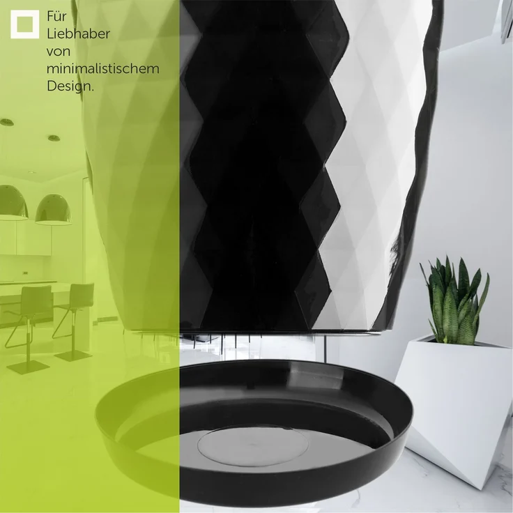 KADAX Kunststoff-Blumentopf mit Ständer, Blumentopf-Abdeckung für Blumen, 18 cm, Schwarz – Bild 5