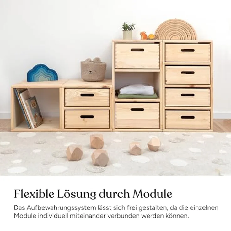 Ehrenkind Kinderregal Aufbewahrungssystem für das Kinderzimmer aus hochwertigem Holz, Modularer Aufbau, individuell kombinierbar – Bild 4