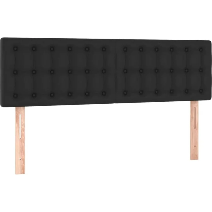vidaXL LED Kopfteil Schwarz 144x5x78/88 cm Kunstleder 3121702