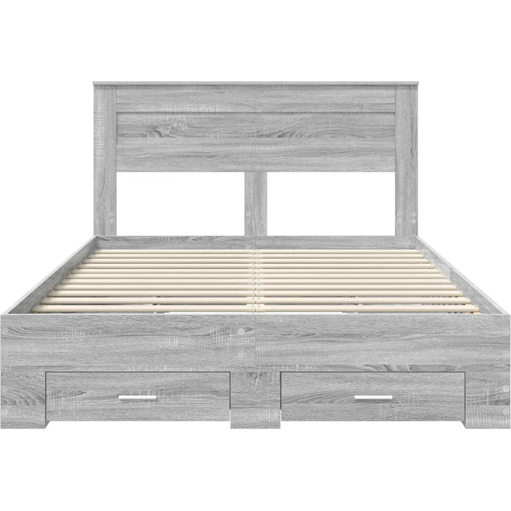 vidaXL Bettrahmen Graues Sonoma 150 x 200 cm Holzwerkstoff 3409978 – Bild 7