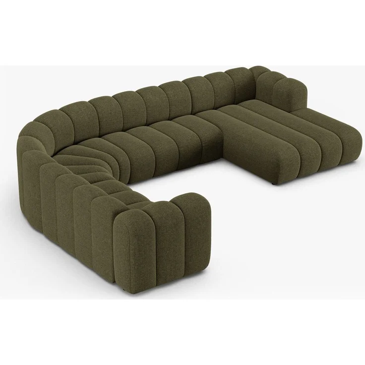 Micadoni Modulares Panorama Ecksofa Lupine 6-Sitzer Chenille Eden Grün Links – Bild 4