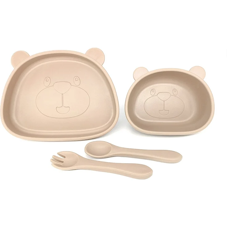 ABC Babygeschirr-Set, 4-teiliges Babygeschirr-Set, Baby-Essgeschirr-Set, Baby-Saugnapfschale, Babygeschirr, BPA-frei, spülmaschinen- und mikrowellengeeignet – Bild 1
