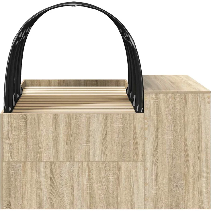 vidaXL Bett mit Tunnel 3 Stk. Artisian Eiche und Schwarz Holzwerkstoff 3423664 – Bild 7