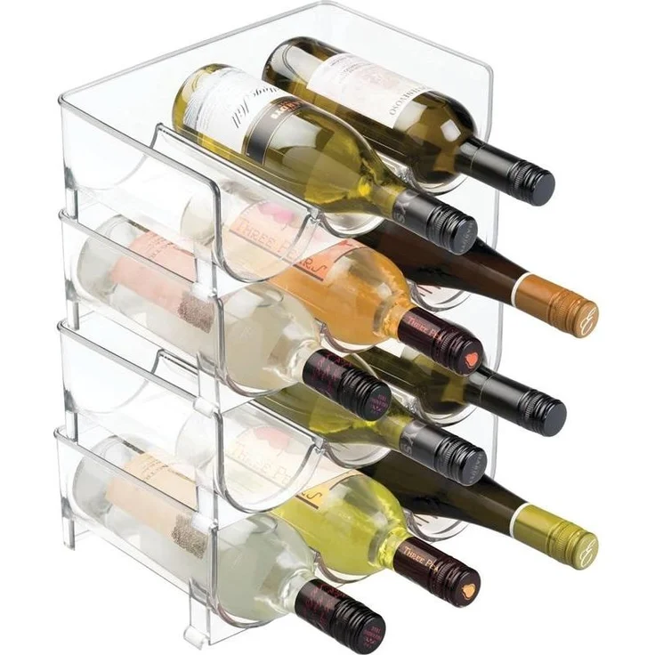 mDesign Weinständer Weinregal Flaschenhalter 4er Set Kunststoff Transparent – Bild 9
