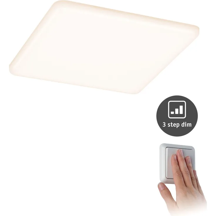 Paulmann No. 93061 LED Einbaupanel Veluna VariFit IP44 3-Stufen-dimmbar 185x185mm 3.000K