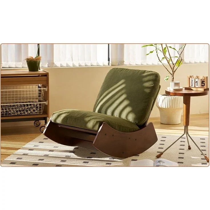 STILVORA Schaukelstuhl mit Gleitfunktion Schaukelsessel mit Massivholzrahmen für Schlafzimmer (Loungesessel mit ergonomischen Design), für Kinderzimmer, Schlafzimmer, Wohnzimmer und mehr – Bild 4