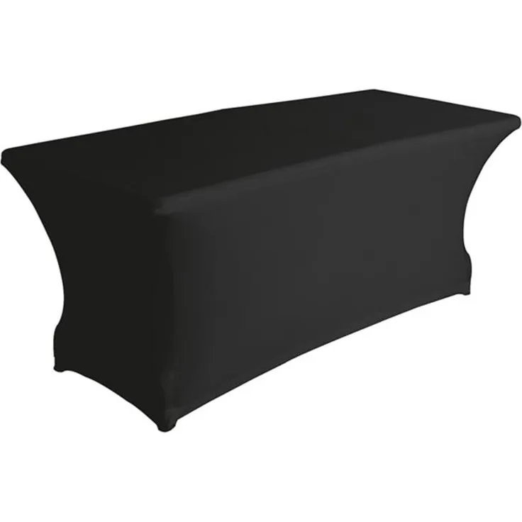 Stabiler Gartentisch Klapptisch aus Kunststoff mit schwarzer Stretch Husse