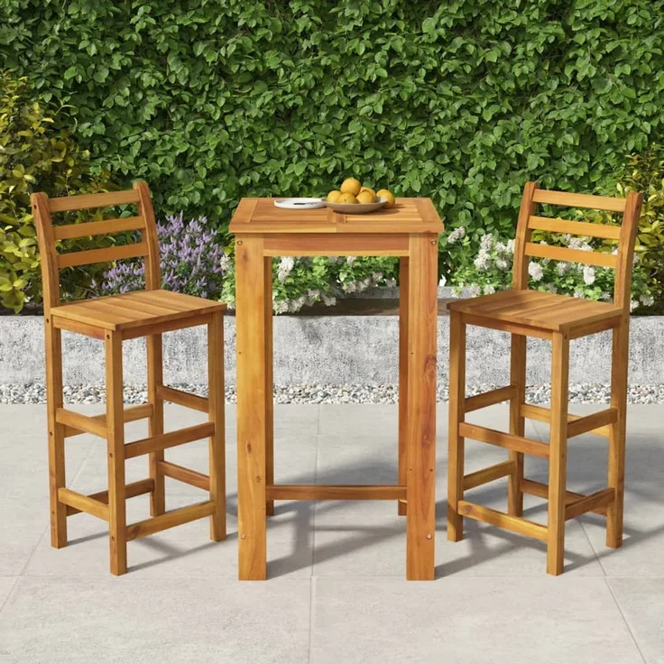 vidaXL 3-tlg. Gartenbar-Set Massivholz Akazie 3154390