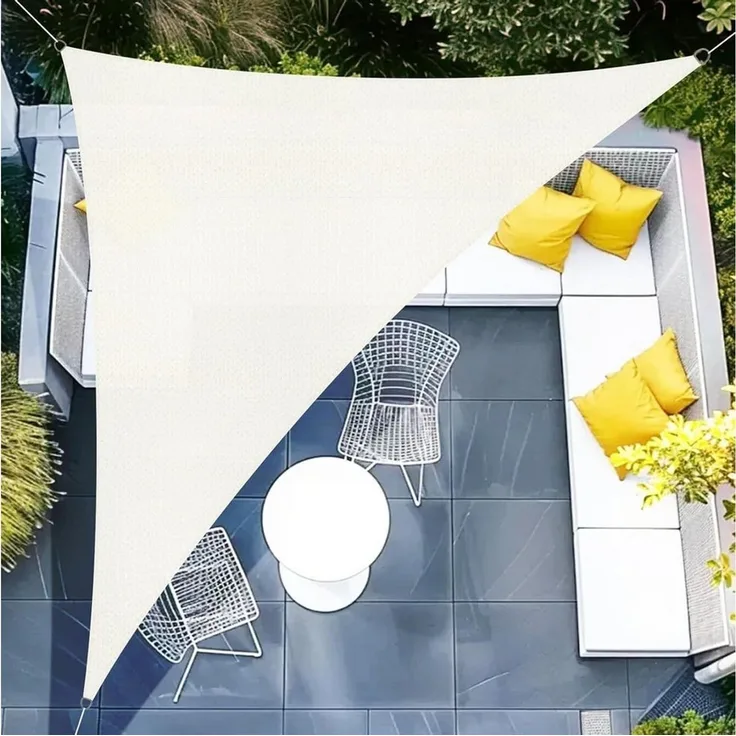 LuxusKollektion Sonnensegel Sonnensegel Dreieckig Wasserdicht UV Schutz 95 Garten 3x3x4.25 Creme