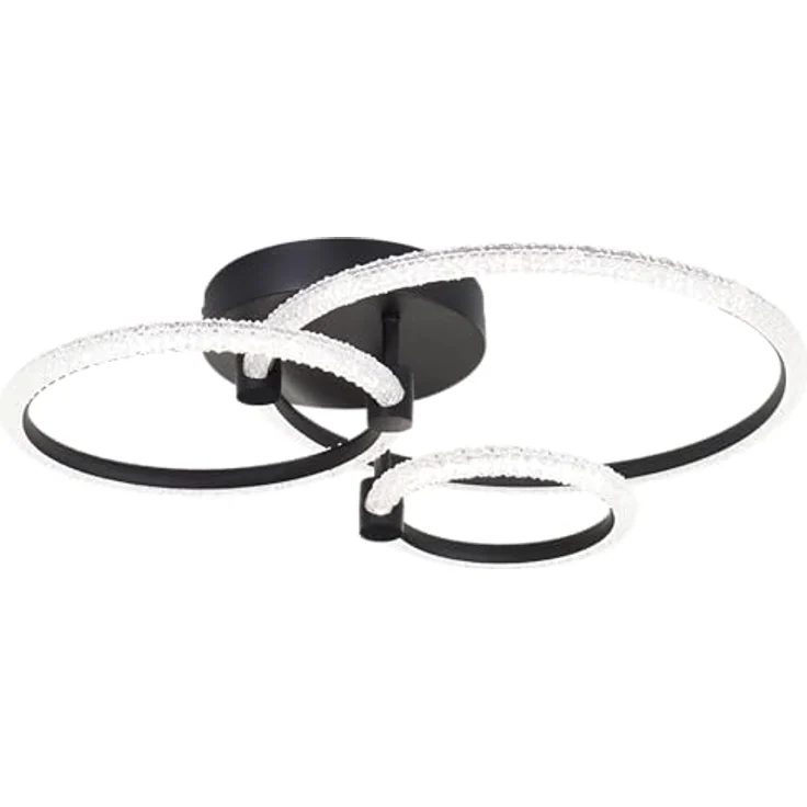 Brilliant LED Deckenlampe, dimmbar mit Fernbedienung, rund, schwarz matt/transparent, CCT 3000-7000K, 4700 Lumen, moderne Wohnzimmerlampe – Bild 5