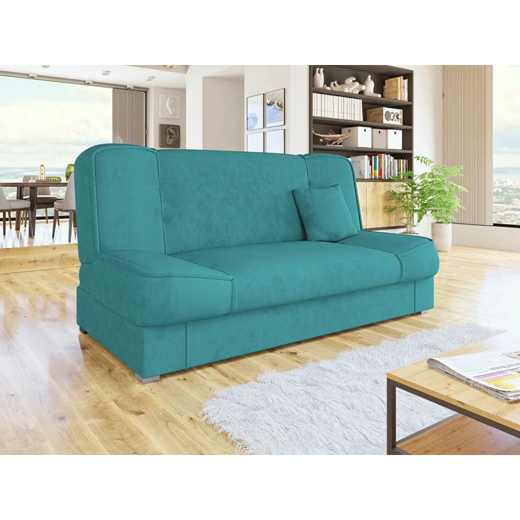 Mirjan24 'Gemini' Schlafsofa mit Bettkasten, 3 Sitzer Sofa, Couch mit Schlaffunktion, Bettsofa, 80 x 175 x 80 cm Türkis – Bild 2