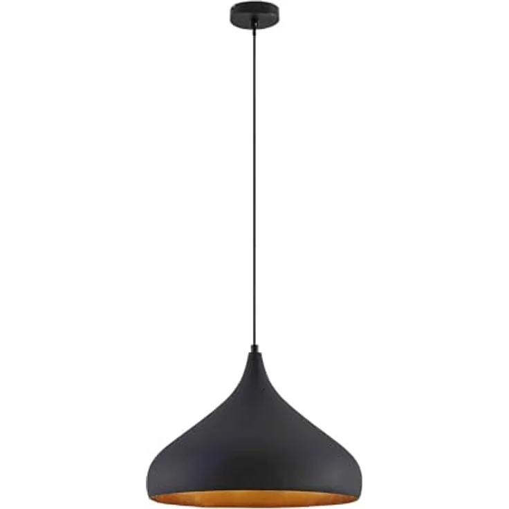 Arcchio Pendelleuchte Lunus, Moderne Hängelampe in Schwarz, 1-flammig, E27, Deckenlampe für Wohnzimmer und Esszimmer