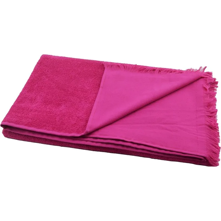Hamamtuch Frottee magenta mit geraden Fransen ca. 90x180 cm
