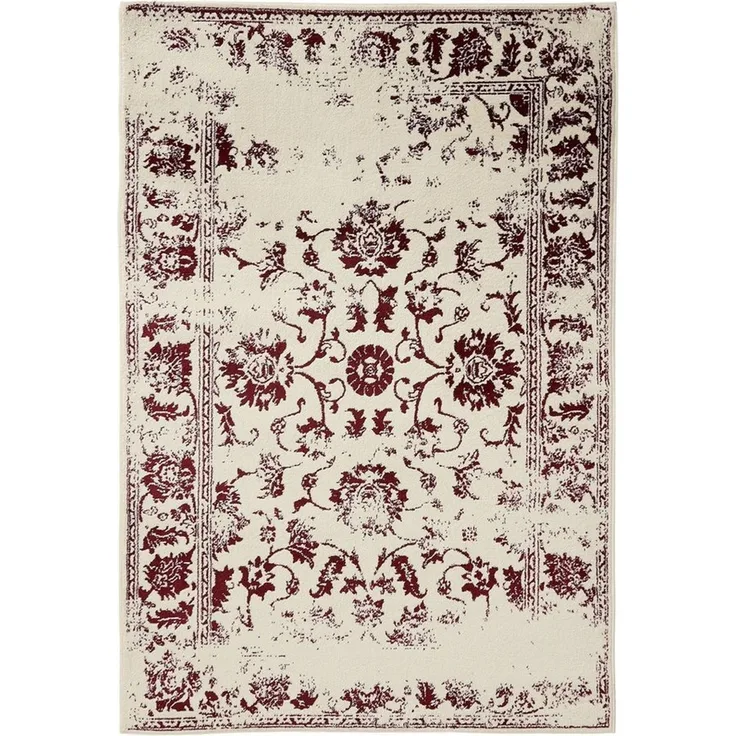 Interiyou Teppich Suzuka, Rund, Höhe: 6 mm, Teppich Kurzflor, Vintage, Orientalisch, Wohn- und Schlafzimmer