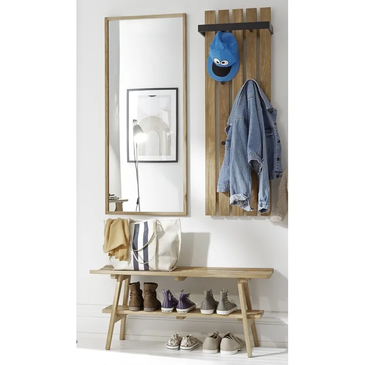 Garderoben-Set >BANTRY< (3-tlg.) in Eiche, Massivholz - 100x170x36cm (BxHxT)