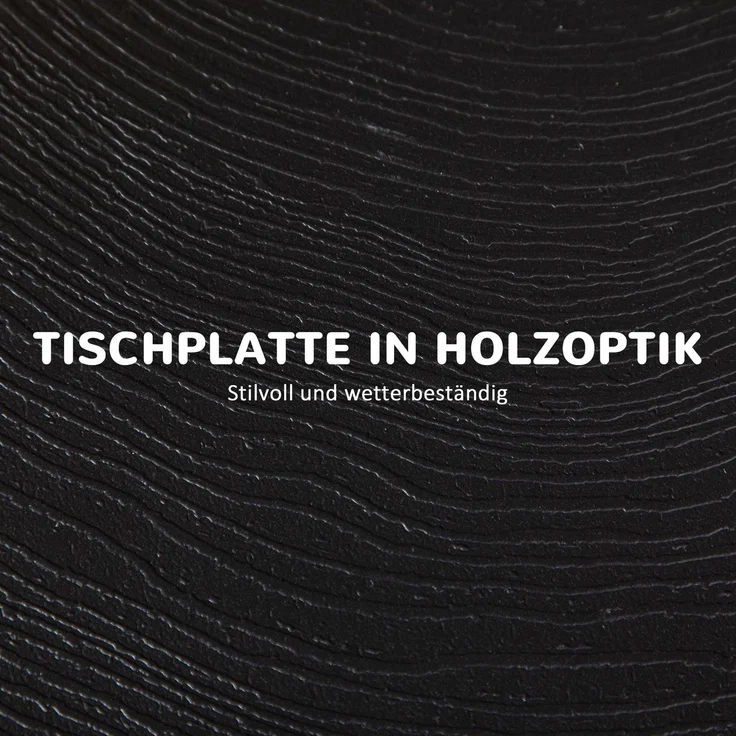 Klapptisch 60x60x73 cm, runder Gartentisch in Holzoptik mit stabilem Stahlrahmen – Bild 7