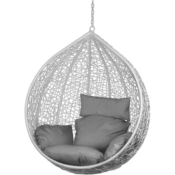Hängekorb Polyrattan hellgrau Hängesessel Sessel Rattan Hängeschaukel Estexo