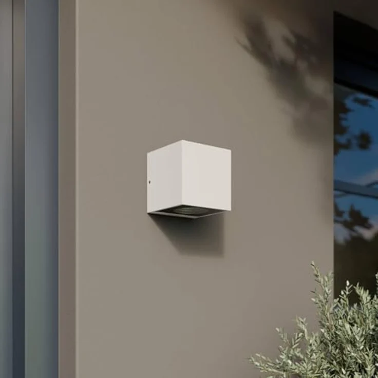 Arcchio LED Wandleuchte Tassnim, moderne Außenwandleuchte in Weiß aus Aluminium, 1-flammig, IP65 für Terrasse & Balkon – Bild 4