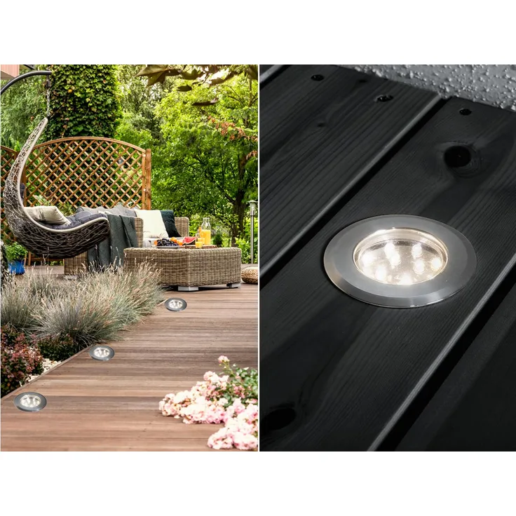 KONSTSMIDE No. 7465-000 Outdoor Mini LED Bodenspots 3tlg. Edelstahl