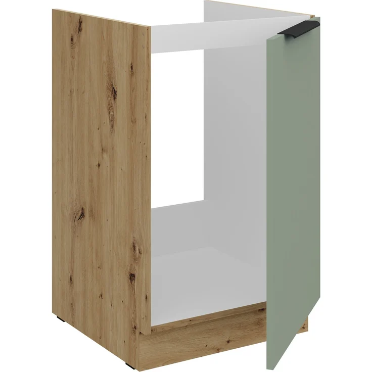 Küchen Spülenunterschrank 50 cm Küche ARIA Aquamarin ultra matt + Eiche Artisan matt, hochwertige Fronten mit Anti Fingerprint Beschichtung Küchenzeile Küchenblock – Bild 3
