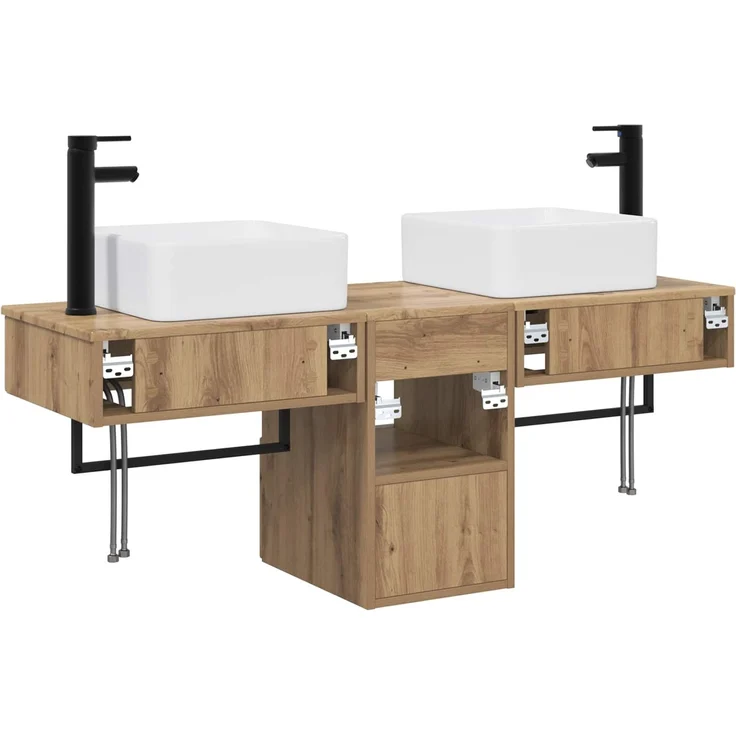 vidaXL Badezimmerschrank-Set 3 stk. Artisan-Eiche 130 x 41 x 80 cm 3405606 – Bild 8