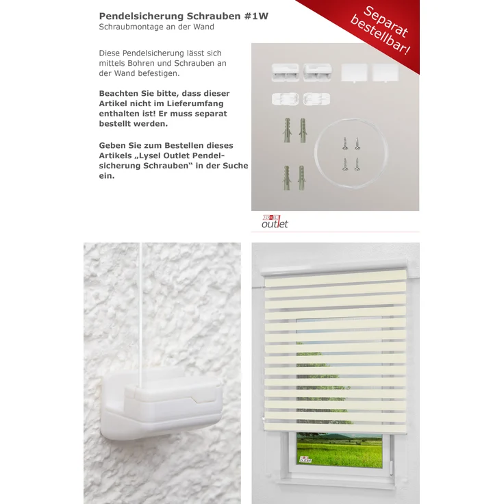 Lysel Outlet Doppelrollo Kassette Perlweiß, (B x H) 100cm x 175cm in beige/perlweiß – Bild 10
