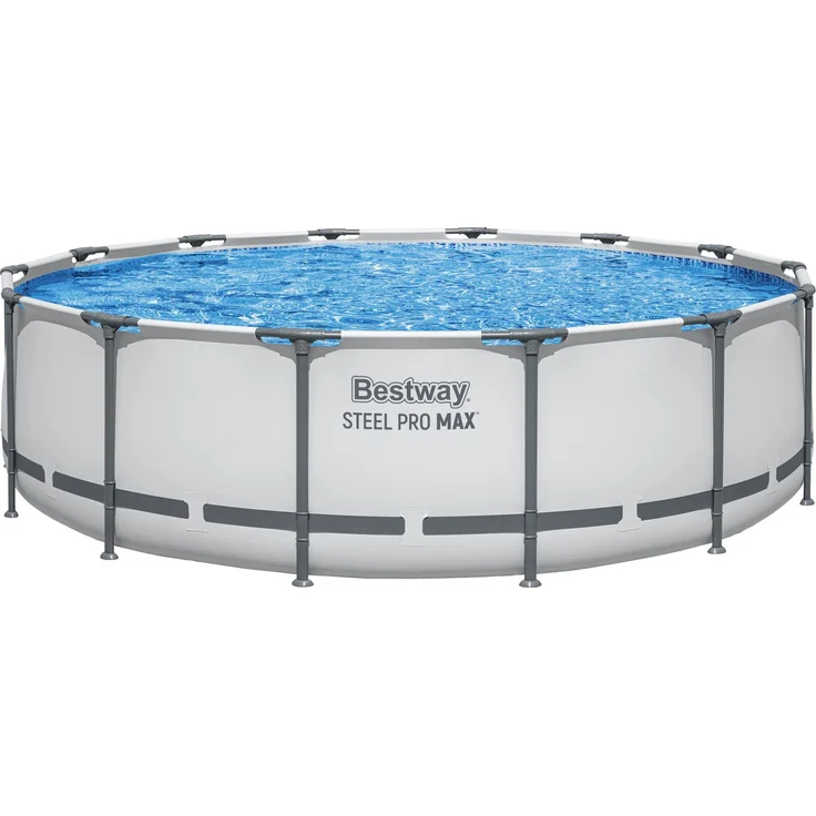Bestway Steel Pro MAX Frame Pool Komplett-Set mit Filterpumpe Ø 427 x 107 cm, lichtgrau, rund – Bild 5