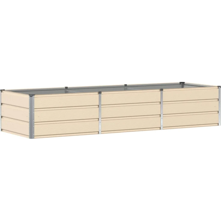 vidaXL Pflanzkübel Elfenbein 240 x 80 x 45 cm Stahl 42018090 – Bild 2