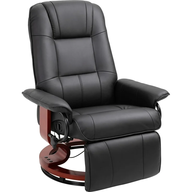 MELAYR, Relaxsessel Fernsehsessel Liegesessel Air-Leder 360° Drehstuhl 145° neigbar Schwarz, 78 x 87 x 100 cm – Bild 1