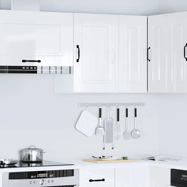 vidaXL Küchen-Hängeschrank Kalmar Hochglanz-Weiß Holzwerkstoff 853549 – Bild 1