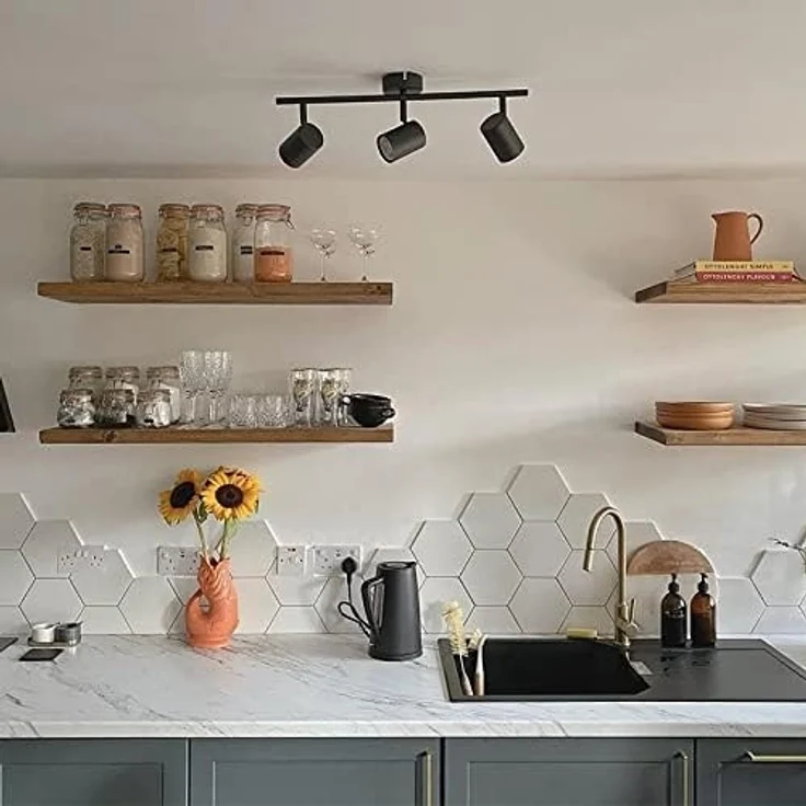 Qazqa LED Aufbaustrahler Jeana, ohne Leuchtmittel, GU10, Schwarz, Modern, Stahl, 3-flammig – Bild 1