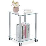 Glas Beistelltisch mit Rollen