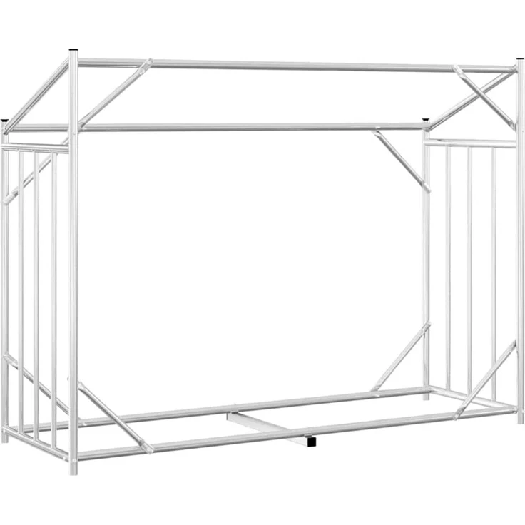 vidaXL Brennholzregal mit Regenschutz 151x60,5x110,5 cm Stahl Verzinkt 4104941 – Bild 6