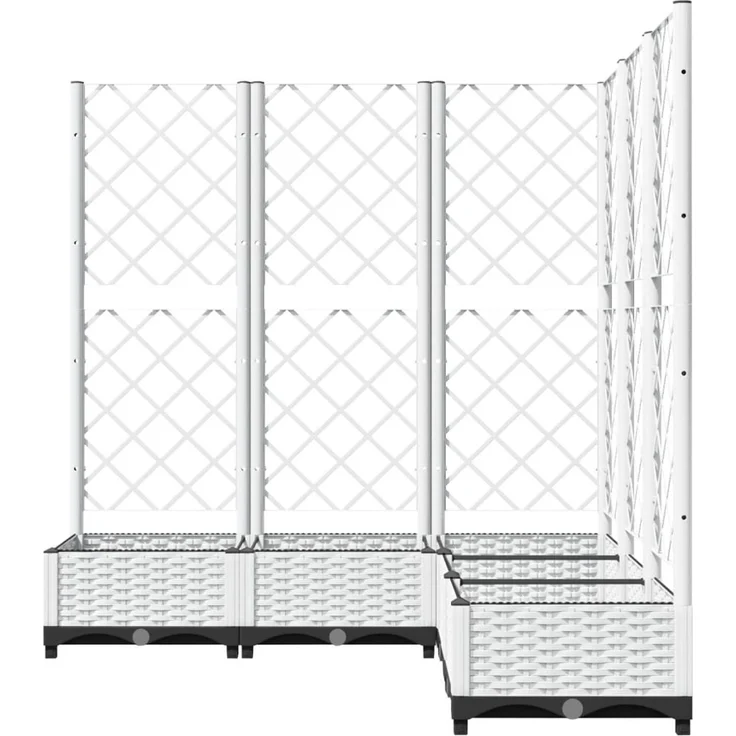 vidaXL Pflanzkübel mit Rankgitter Weiß 120x120x121,5 cm PP 153287 – Bild 5