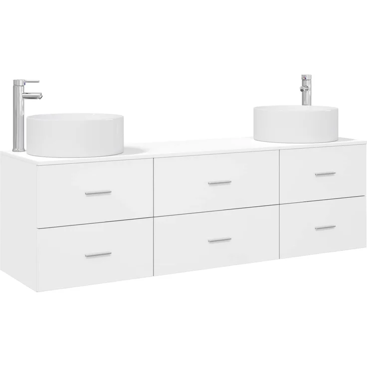 vidaXL Badezimmerschrank-Set 3 stk. Weiß 161,5 x 44,5 x 80 cm 3405939 – Bild 2