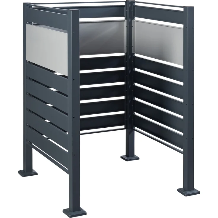 Mülltonnenzaun Uusikaupunki 120x91x91 cm Anthrazit/Silberfarben [en. casa] – Bild 5