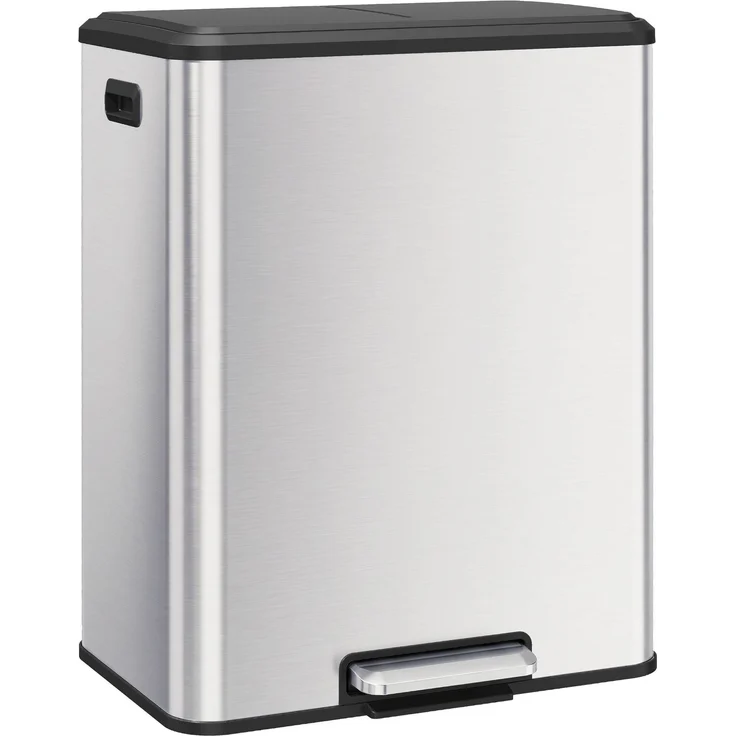 2 x 30 l Küchenabfalleimer, 52.5×37.5×66.0cm, Silber, MELAYR – Bild 2