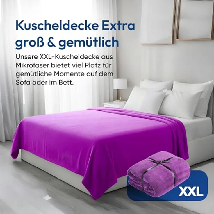 Wohndecke FELUNA Coral Fleece Kuscheldecke XXL – Superweicher Cashmere-Touch, Feluna, Tagesdecke Kaschmir-Touch 220 x 200 cm – Bild 6